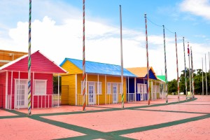 row of colorful houses